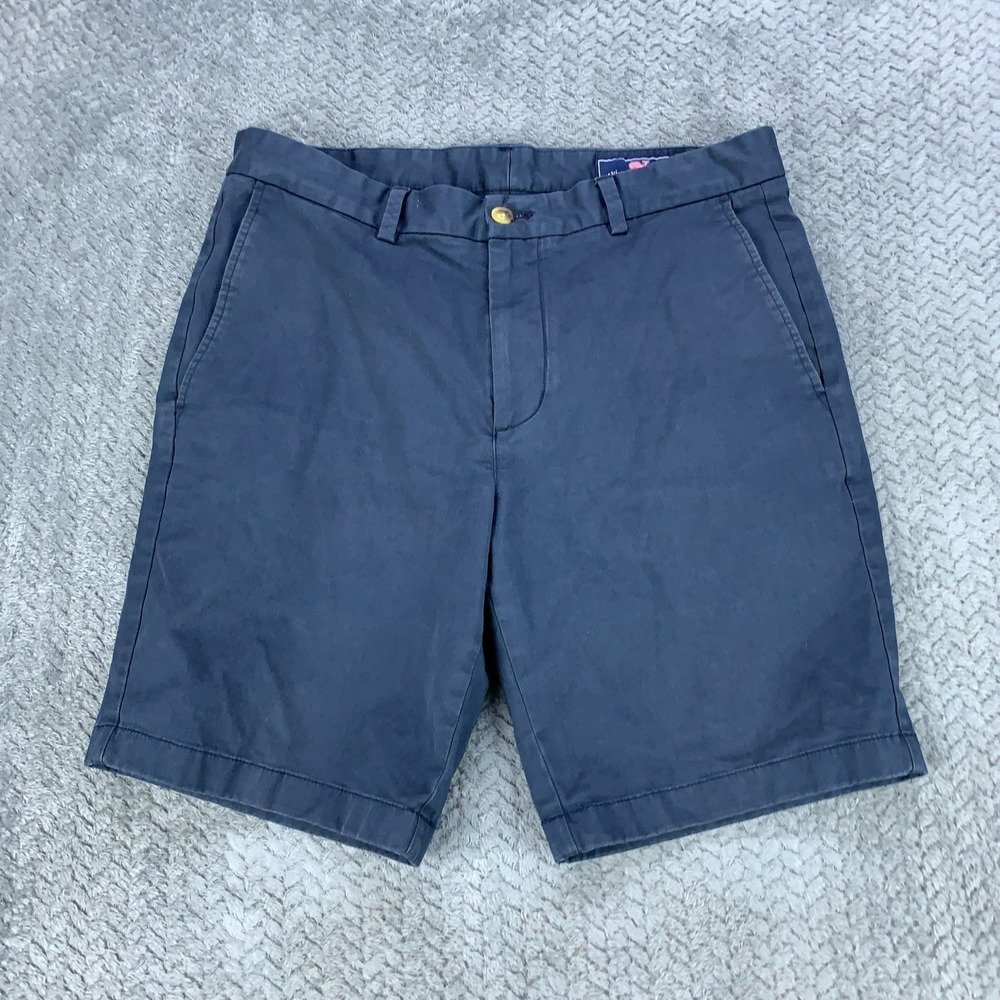 Vineyard Vines Shorts Men's 33 (Fits 34x9) Navy Blue Stretch Chino Golf Casual